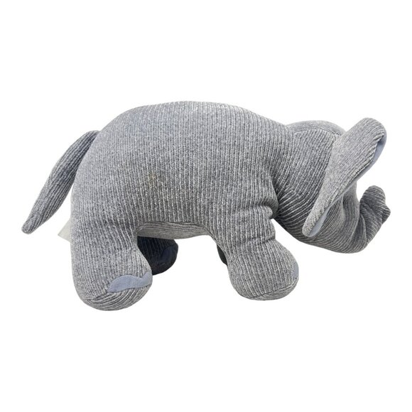 Pier 1 Imports Plush Gray Corduroy Elephant Toy Stuffed Animal Sewn Eyes - Picture 5 of 9
